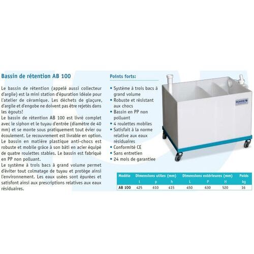 Bac de décantation ROHDE AB 100