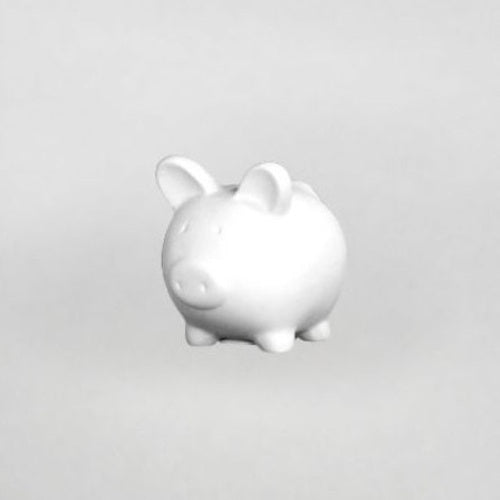 Mini tirelire cochon Ø 8cm - Biscuit de faïence