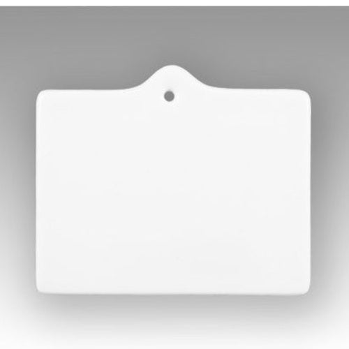 Plaque porcelaine rectangulaire avec trou RO018