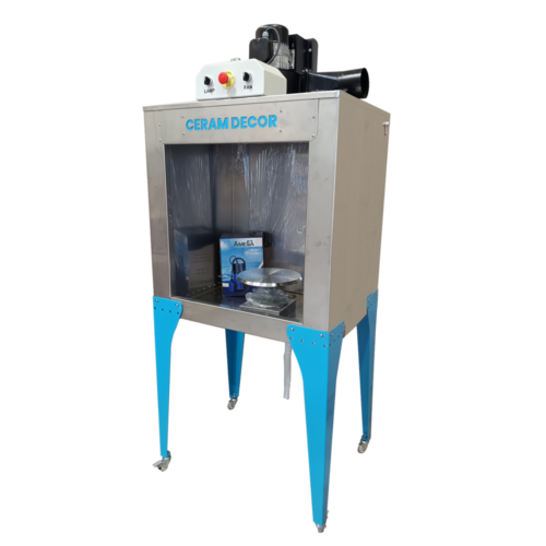 Cabine d'émaillage à rideau d'eau en inox