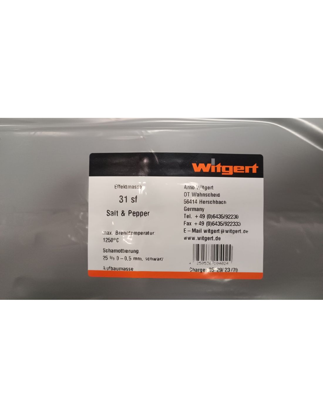 Grès poivre et sel WITGERT WIT31SF chamotte 0 à 0.5mm