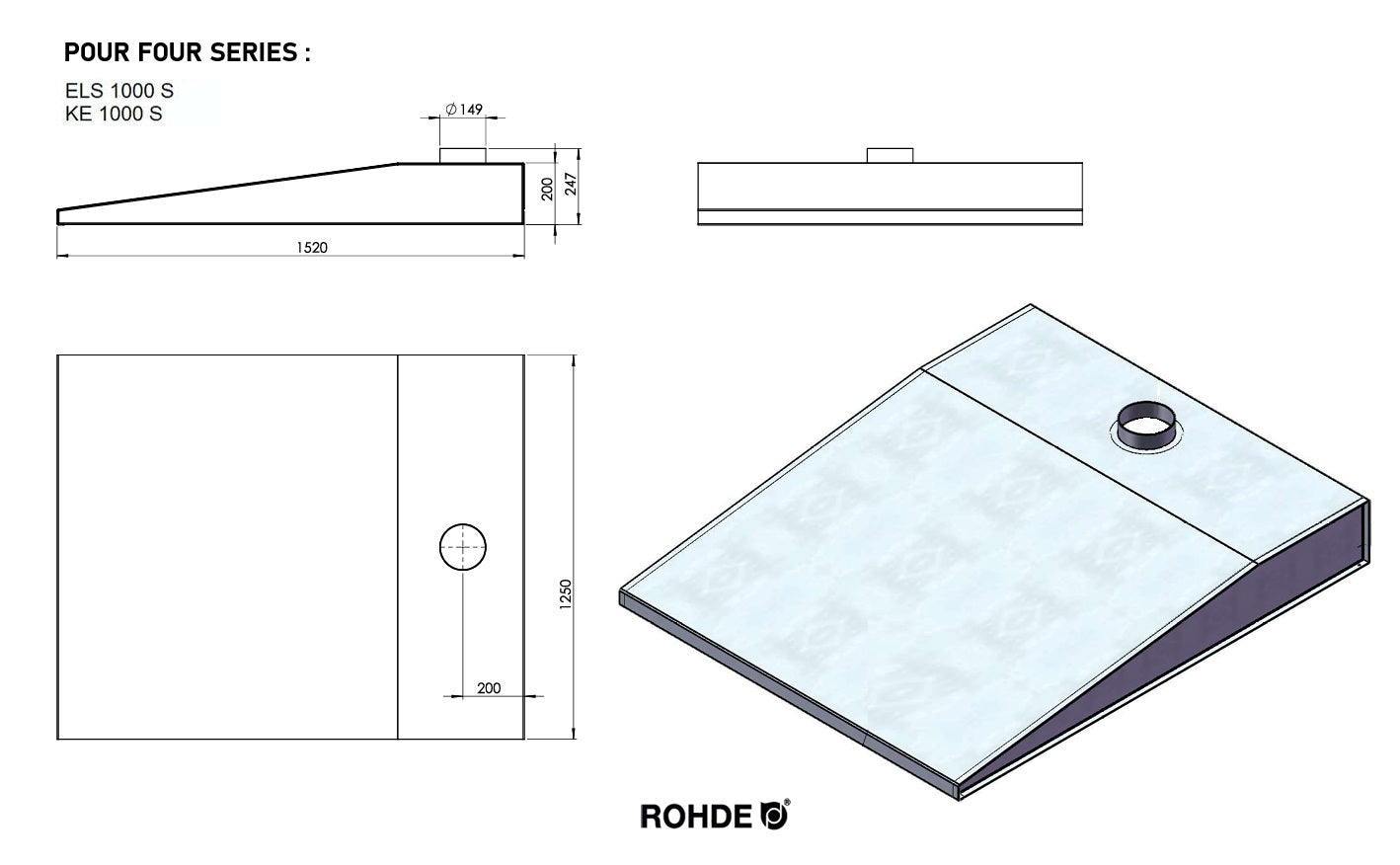 Hotte pour four Rohde KE 1000 et ELS 1000 1200