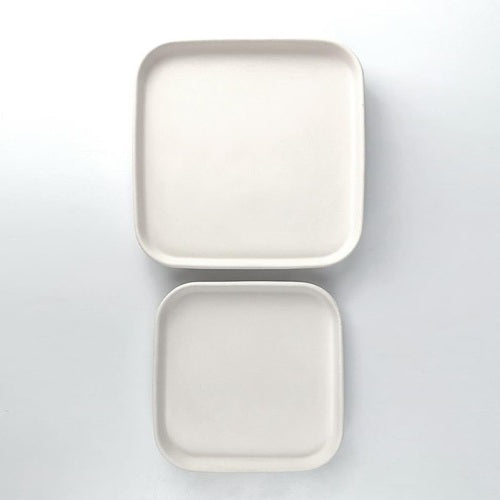Lot de 2 Plats carrés I Biscuit de faïence