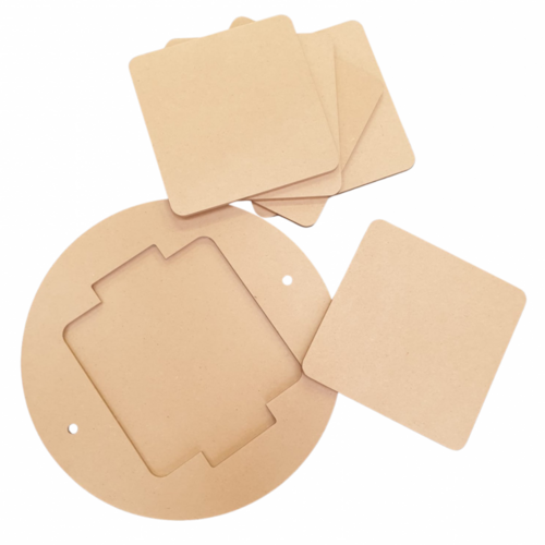 Kit rondeau bois Ø35cm + 5 inserts 17.7cm